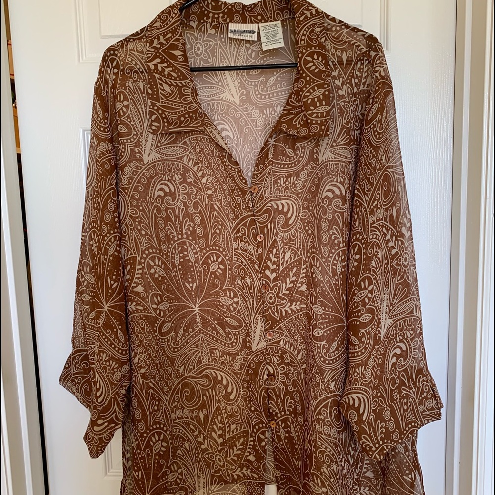 Beige and Tan Blouse